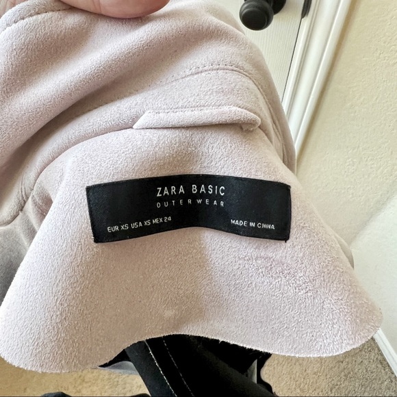Zara Light Pink Suede Moto Jacket - Picture 16 of 16
